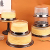 Hot affordable PET can be customized round cake large capacity tray plastic packaging box