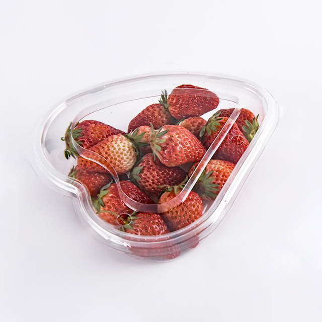 PET Material Disposable Heart-shaped Fruit Box Strawberries Plastic Boxes Clamshell Transparent Packaging