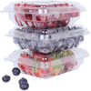 Transparent plastic fruit box for blueberries, raspberries, and grapes