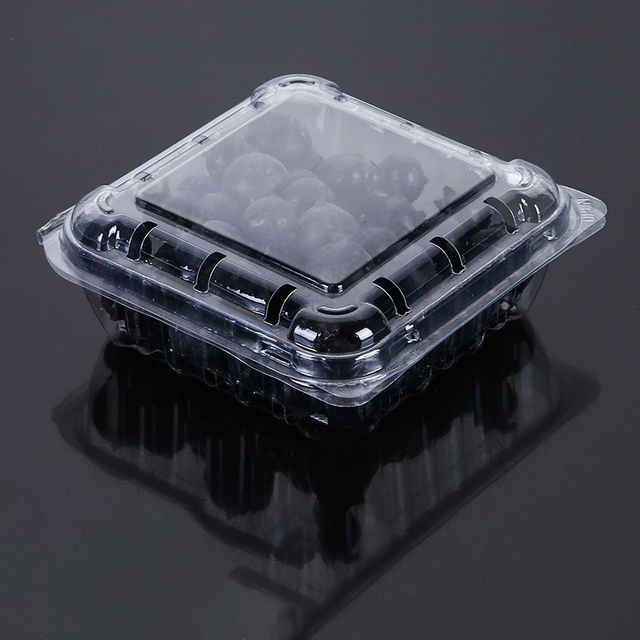 Disposable Blueberry Box Recyclable PET Transparent Fruit Box With Non-porous Packaging Boxes