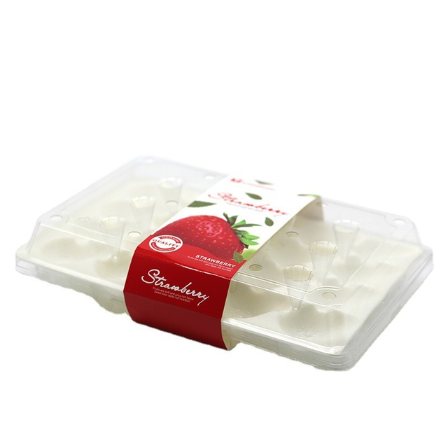 Disposable strawberry box Transparent fruit packaging plastic box wholesale shockproof strawberry express special belt strip