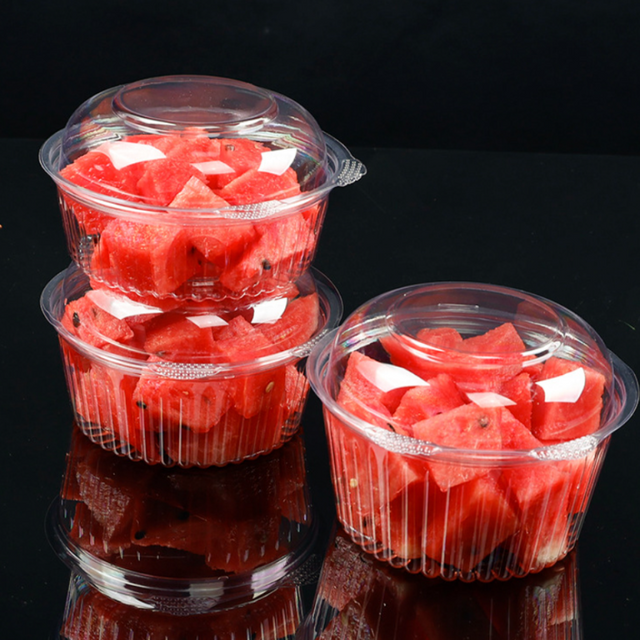 Packaging Box Transparent Plastic Thickened Packaging Box Fruit Cutting Salad Box with Lid PET