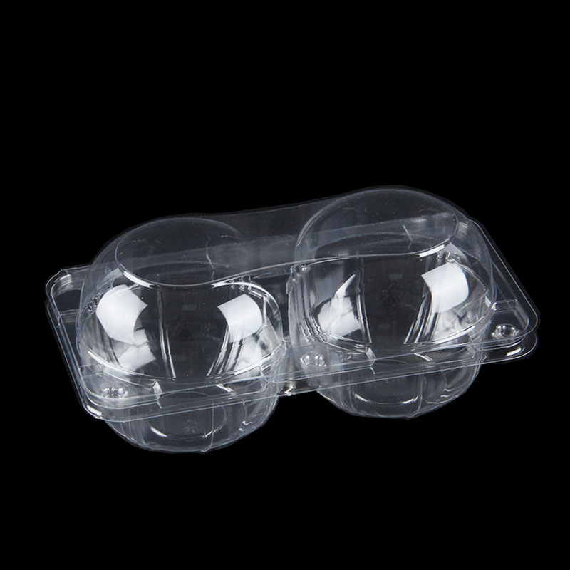 Transparent PET Plastic Container Box for Two Separate Fruit And Vegetable Packaging Boxes