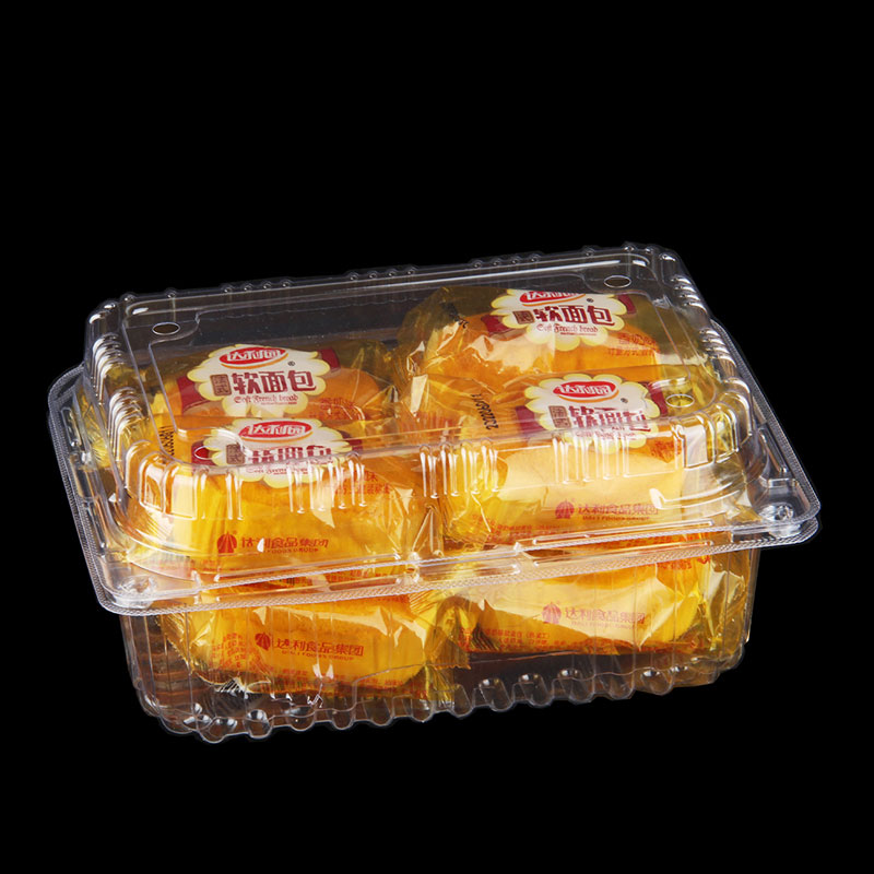 Clear plastic fruit container for supermarket display
